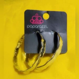 Paparazzi Textured Silver Hoop Earrings